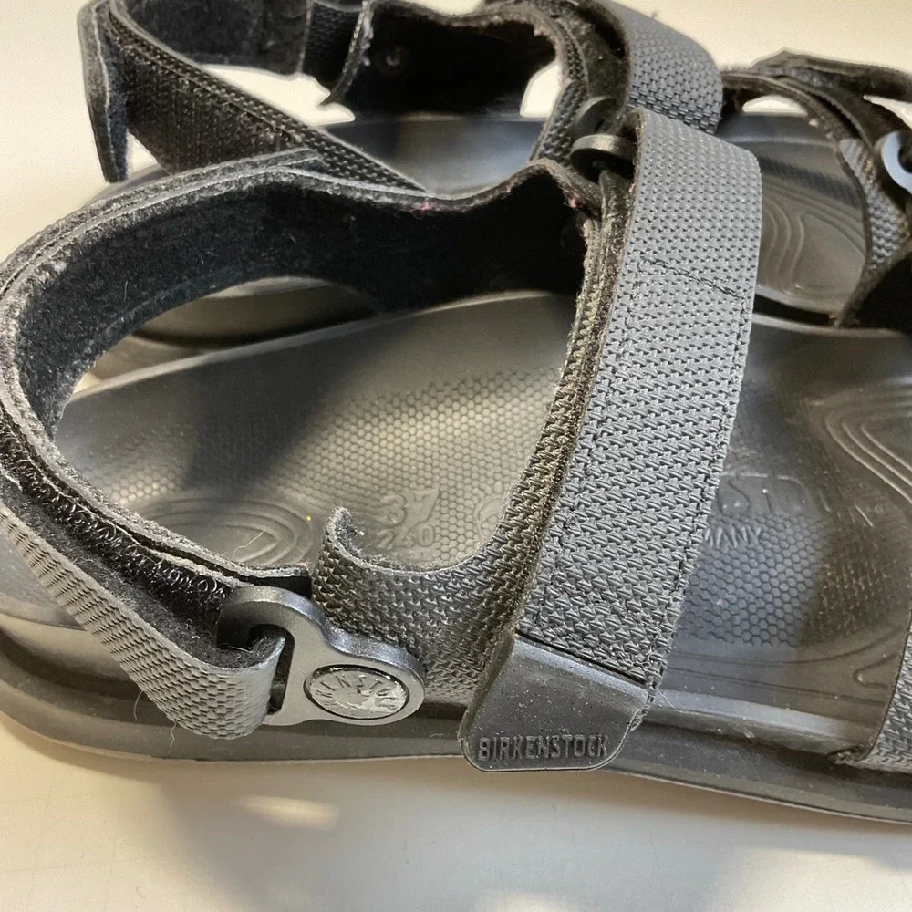 Birkenstock Mogami Terra Black Sport Sandals EU 37 L6 M4 Hook and Loop Straps